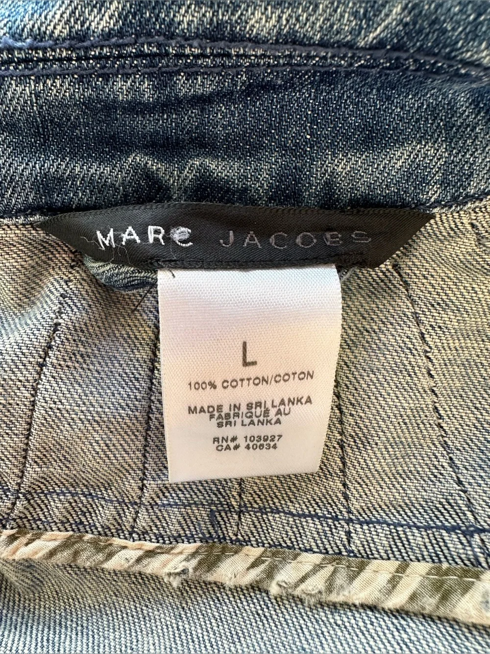 Vintage y2k Marc Jacobs Denim Trench Coat Size L